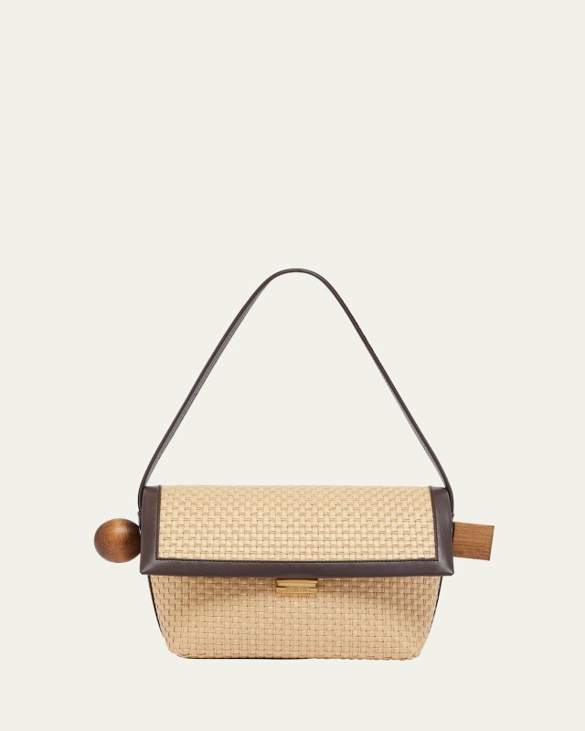 Le Rond Geometric Raffia Shoulder Bag